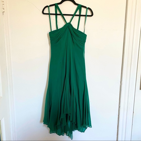 Gorgeous Green Silk BCBGMAXAZRIA Evening Dress NWT - Picture 1 of 7